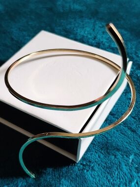 Gold Open Cuff Anklet - Minimal Spiral Design